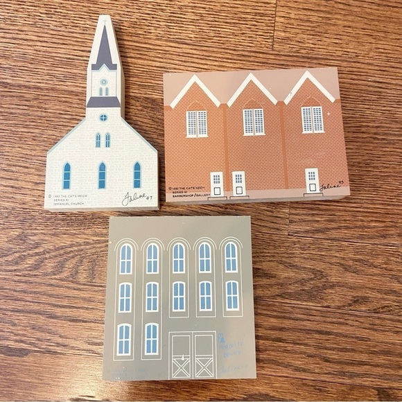 The Cat’s Meow | Vintage 1993 Series XI Lot Of 3 Miniature Houses Cottage Core - Picture 2 of 11